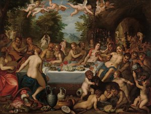 Godenmaal – Huwelijk van Bacchus en Ariadne (kopie naar) door Hendrick van Balen der Ältere
