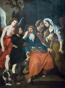 Tobia herstelt het zicht van zijn vader door Hendrick van Somer