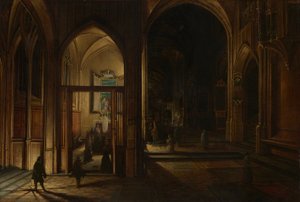 Interieur van een gotische kerk 