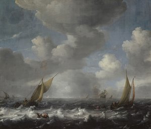 Zeegezicht door Hendrick van de Sande Bakhuyzen