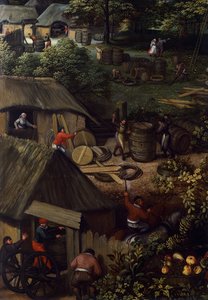 Herfstlandschap (detail) door Hendrick van den (1530 97) Broeck