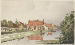 Blekerijen achter een vaart door Hendrik Abraham Klinkhamer
