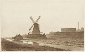 Molen bij het bolwerk Het Blauwhoofd te Amsterdam door Hendrik Abraham Klinkhamer