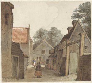 Straat bij de Manege door Hendrik Abraham Klinkhamer