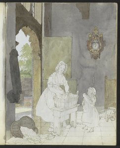 Wasvrouw door Hendrik Abraham Klinkhamer