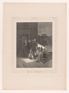 Vrouw in interieur door Hendrik Frederik Sartor