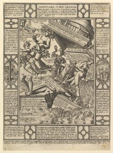 Aedificare Super Arenam, uit Allegorieën van het christelijk geloof, uit Christian and P..., 1575-1617 door Hendrik Goltzius