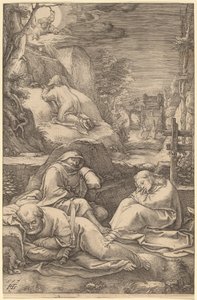 Christus op de Olijfberg door Hendrik Goltzius