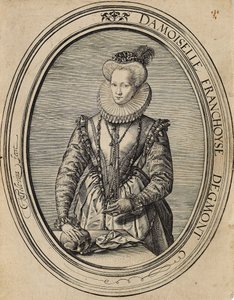 Françoise van Luxemburg, gravin van Gavre, Dame de Fiennes 1495-1557, 1580 door Hendrik Goltzius