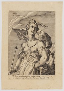 Juno, uit de Drie Godinnen door Hendrik Goltzius