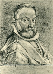 Portret van een man met een baard door Hendrik Goltzius