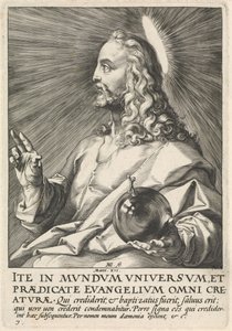 Salvator Mundi, ca. 1589 door Hendrik Goltzius