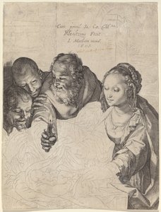 De Aanbidding van de Herders door Hendrik Goltzius