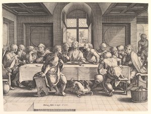 Het Laatste Avondmaal, 1585 door Hendrik Goltzius