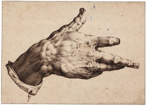 De rechterhand van de kunstenaar