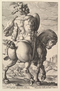 Titus Manlius, uit de serie De Romeinse Helden, 1586 door Hendrik Goltzius