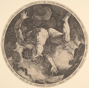 Ixion door Hendrik Goltzius, after Cornelis Cornelisz van Haarlem