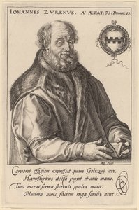Johannes Zurenus (Jan van Zuren) door Hendrik Goltzius after Maerten van Heemskerck