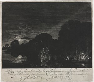 De vlucht naar Egypte (nacht) door Hendrik Goudt