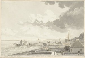 De ondergelopen Ooijpolder met in de verte Persingen, 1809