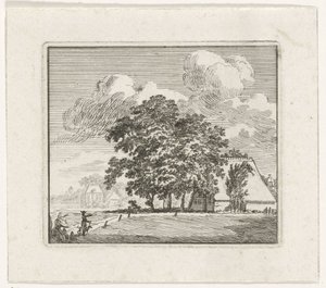 Boerderij in een landschap door Hendrik Hoogers