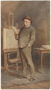 Portret van Charles Rochussen in zijn atelier
