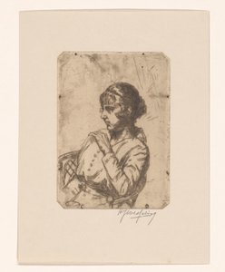 Vrouw in een stoel door Hendrik Jan Wesseling (signed by artist)