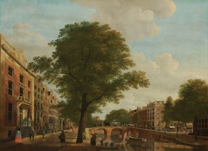 Gezicht op de Herengracht bij de Leidsestraat, Amsterdam door Hendrik Keun