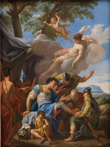 Venus brengt kruiden voor de gewonde Aeneas door Hendrik Krock