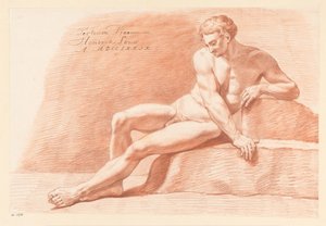 Zittend mannelijk naakt, van voren gezien (3e prijs 1779)