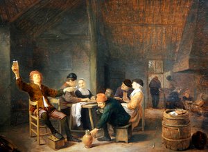 Boeren die Feesten in een Herberg door Hendrik Martensz Sorgh
