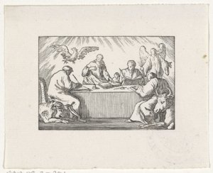 Vier evangelisten schrijven hun evangelie door Hendrik Numan