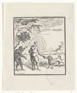 Voorstelling van een verhaal uit de Aesopus fabelen