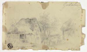 Huis met Rieten Dak door Hendrik Pieter Koekkoek