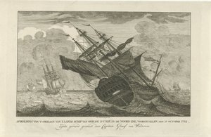 Vergaan van het schip de Unie, 1782 Afbeelding van 
