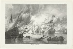 De Tocht naar Chatham, 1667 door Hendrik Vettewinkel