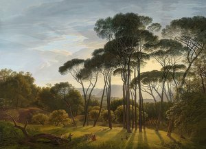 Italiaans landschap met pijnbomen. 1807