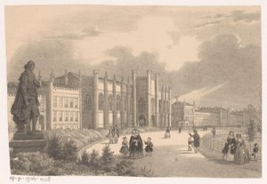 Gezicht op het Willemshof in het Willemspark omstreeks 1849 door Hendrik Wilhelmus Last