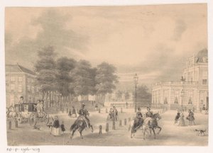 Gezicht vanaf de Plaats naar de Vijverberg in Den Haag door Hendrik Wilhelmus Last
