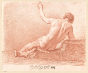 Zittend mannelijk naakt, op de rug gezien (3e prijs 1804)