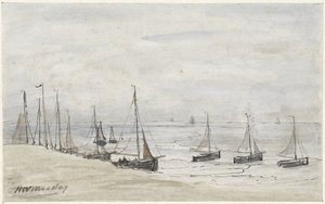 Visserspinken op het strand