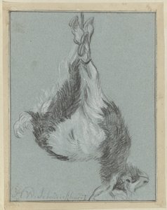 Stervende geit door Hendrik Willem Schweickhardt (signed by artist)