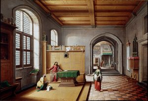Jezus bij Martha en Maria van Bethanië. Schilderij door Hendrik van Steenwyck de Jonge