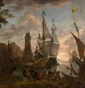 Oosterse havenstad door Hendrik van Minderhout