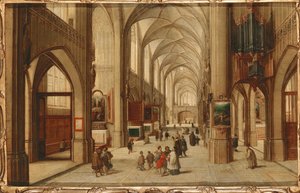 Interieur van een gotische kerk door Hendrik van Steenwyck