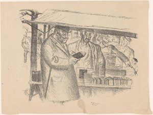 Boekenkraam op een markt door Henk Henriët