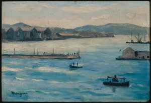 Toulon, de haveningang door Henri Charles Manguin