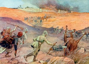 Verovering van Dahomey: De troepen van kolonel Dodds bij de poorten van Abomey door Henri Gaston Darien