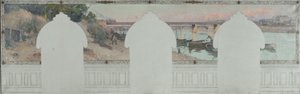 Schets voor het stadhuis van Asnières: Zomer. De Seine bij Asnières, circa 1900
