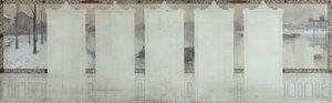 Schets voor het stadhuis van Asnières: Winter. De Seine bij Asnières, ca. 1900